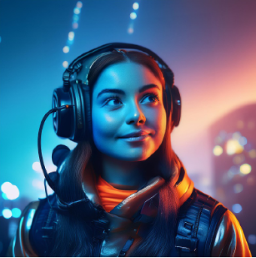 Mujer con auriculares